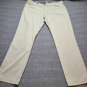Lee‎ Golf Series Mens Khaki Stretch Flat Front Pants Size 42x32 Performance